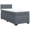 vidaXL Sommier &agrave; lattes de lit et matelas Gris fonc&eacute; 80x200 cm Velours