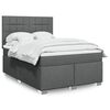 vidaXL Sommier &agrave; lattes de lit avec matelas Gris fonc&eacute; 160x200cm Tissu