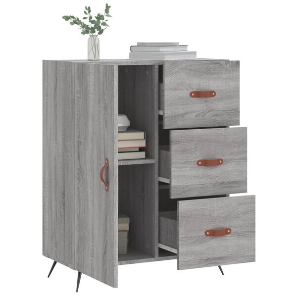 vidaXL Buffet sonoma gris 69,5x34x90 cm bois d'ing&eacute;nierie