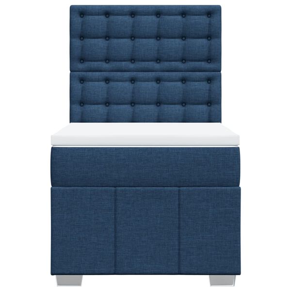 vidaXL Sommier &agrave; lattes de lit avec matelas Bleu 90x190 cm Tissu