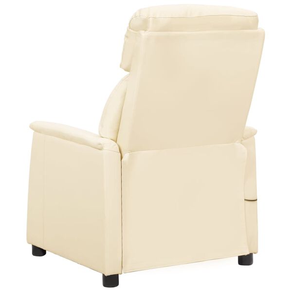 vidaXL Fauteuil de massage Cr&egrave;me Similicuir