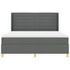 vidaXL Lit &agrave; ressorts avec matelas Gris fonc&eacute; 180 x 200 cm tissu