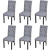 vidaXL Chaises &agrave; manger lot de 6 gris clair tissu