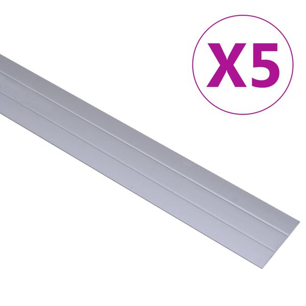 vidaXL Profils de sol 5 pcs Aluminium 134 cm Argent&eacute;