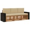 vidaXL Ensembles de canap&eacute;s avec coussin 3 pcs Bois d'Acacia Massif