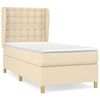vidaXL Sommier &agrave; lattes de lit et matelas Cr&egrave;me 90x190 cm Tissu