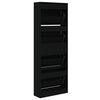 vidaXL Armoire &agrave; chaussures noir 60x21x163,5 cm bois d'ing&eacute;nierie