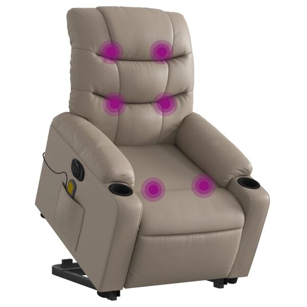 vidaXL Fauteuil inclinable de massage &eacute;lectrique cappuccino similicuir