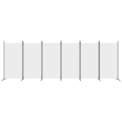 vidaXL Cloison de séparation 6 panneaux Blanc 520x180 cm Tissu