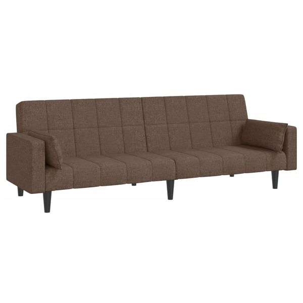 vidaXL Canap&eacute;-lit &agrave; 2 places avec deux oreillers taupe tissu