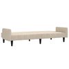 vidaXL Canap&eacute;-lit &agrave; 2 places avec tabouret Cr&egrave;me Tissu microfibre