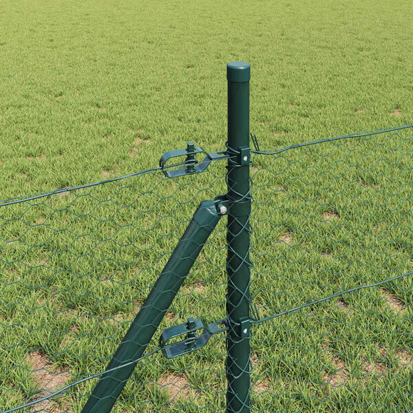 vidaXL Poteau de cl&ocirc;ture. Vert 50 x 0,4 m (maillage de 25 mm)