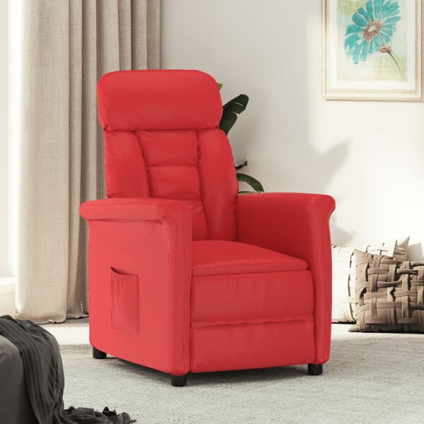 vidaXL Fauteuil inclinable Rouge Similicuir
