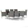 vidaXL Ensemble &agrave; manger de jardin et coussins 9 pcs Gris et noir