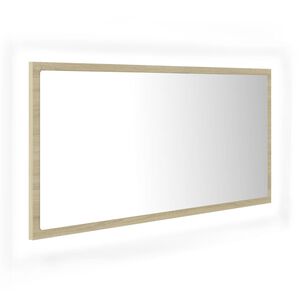 vidaXL Miroir LED de salle de bain Ch&ecirc;ne sonoma 90x8,5x37 cm Acrylique