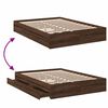 vidaXL Cadre de lit avec tiroirs sans matelas ch&ecirc;ne marron 135x190 cm