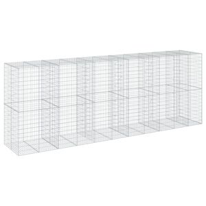 vidaXL Panier gabion avec couvercle 550x100x200 cm fer galvanis&eacute;