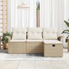 vidaXL Ensemble de canap&eacute; de jardin 4 pcs Beige Poly rotin