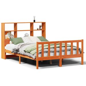 vidaXL Lit biblioth&egrave;que sans matelas cire marron 120x200 cm pin massif