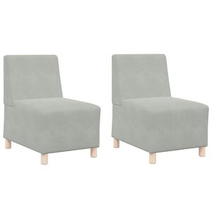 vidaXL Unit&eacute; de Sofa Modulaire Sans Accoudoirs 2 pcs Gris clair