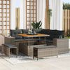 vidaXL Ensemble de canap&eacute; de jardin avec coussin 8 pcs Gris polyrotin