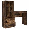 vidaXL Bureau avec tiroir 2 pcs Ch&ecirc;ne fum&eacute;