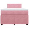 vidaXL Sommier &agrave; lattes de lit avec matelas Rose 120x200 cm Velours