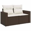 vidaXL Salon de jardin avec coussins 7 pcs marron r&eacute;sine tress&eacute;e