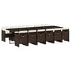 vidaXL Ensemble &agrave; manger de jardin avec coussins 13 pcs marron rotin