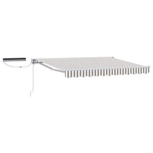 vidaXL Auvent r&eacute;tractable &eacute;lectrique Gris clair et blanc 3,5 x 2,5 m