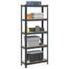 vidaXL &Eacute;tag&egrave;re de rangement 5 niveaux Anthracite Acier bois ing&eacute;nierie