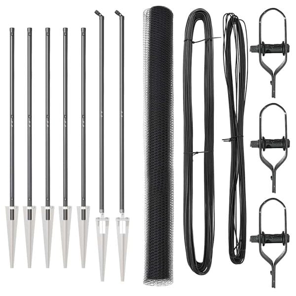 vidaXL Cl&ocirc;ture avec poteaux Gris 1.6 x 10 m Acier recouvert de PVC