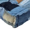 vidaXL Coussins de canap&eacute; palette lot de 3 Bleu Patchwork en denim