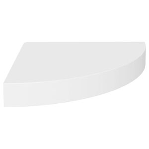 vidaXL &Eacute;tag&egrave;re d'angle flottante blanc 25x25x3,8 cm MDF