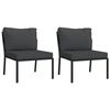 vidaXL Salon de jardin 5 pcs avec coussins gris acier