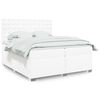 vidaXL Sommier à lattes de lit avec matelas Blanc 200x200cm Similicuir