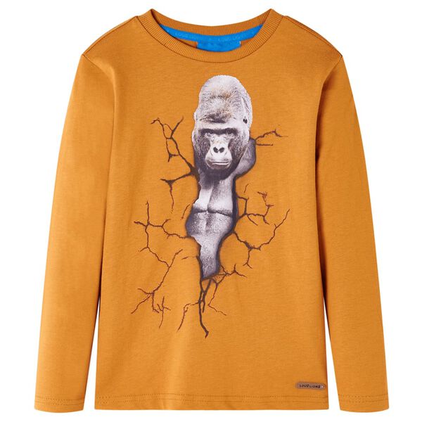 T-shirt enfants &agrave; manches longues ocre fonc&eacute; 116