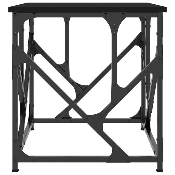 vidaXL Table basse noir 45x45x47,5 cm bois d'ing&eacute;nierie