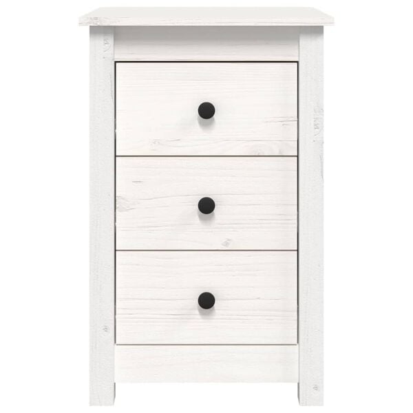 vidaXL Tables de chevet 2 pcs Blanc 40x35x61,5 cm Bois de pin massif