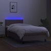 vidaXL Sommier &agrave; lattes de lit avec matelas LED Taupe 90x200 cm Tissu