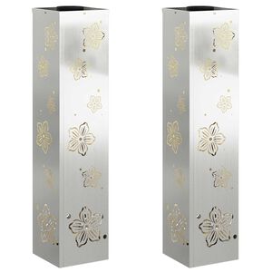 vidaXL Lumi&egrave;re de chemin LED solaire 2 pc Blanc chaud 18 x 18 x 80 cm