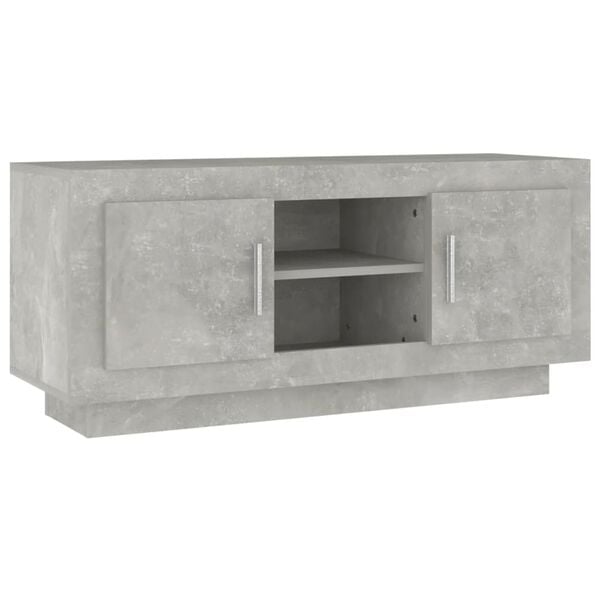 vidaXL Meuble TV gris b&eacute;ton 102x35x45 cm bois d'ing&eacute;nierie