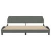vidaXL Cadre de lit Dover gris fonc&eacute; 200x200 cm tissu