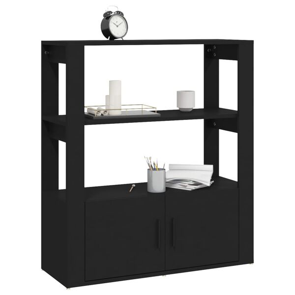 vidaXL Buffet Noir 80x30x90 cm Bois d'ingénierie