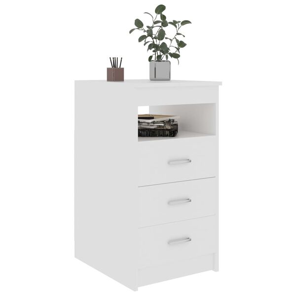 vidaXL Armoire &agrave; tiroirs Blanc 40x50x76 cm Bois d'ing&eacute;nierie