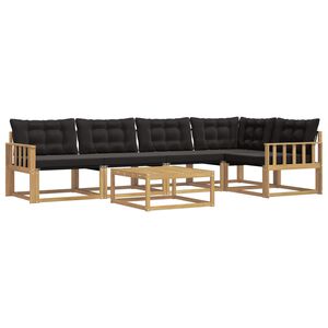 vidaXL Ensemble de canap&eacute;s d'ext&eacute;rieur 6 pc Blanc et noir