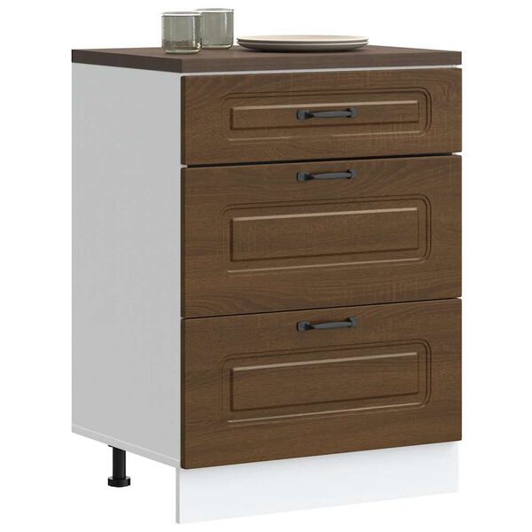 vidaXL Armoire de cuisine Kalmar ch&ecirc;ne marron bois d'ing&eacute;nierie