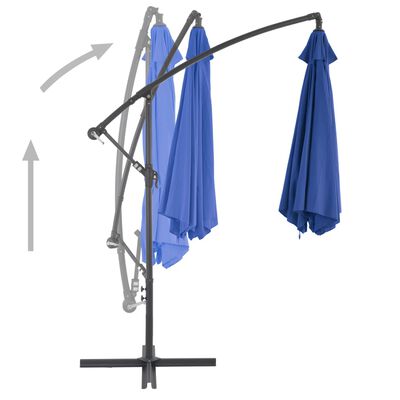 vidaXL Parasol de jardin en porte-à-faux avec mât en aluminium bleu