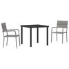 vidaXL Ensemble de salle &agrave; manger pour jardin 3 pc Gris polyrotin