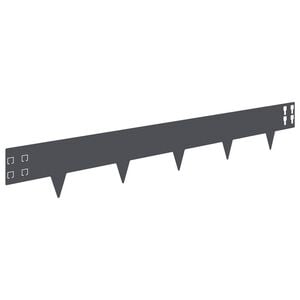 vidaXL Bordure de Pelouse 20 pcs 100 x 15 cm Acier Anthracite